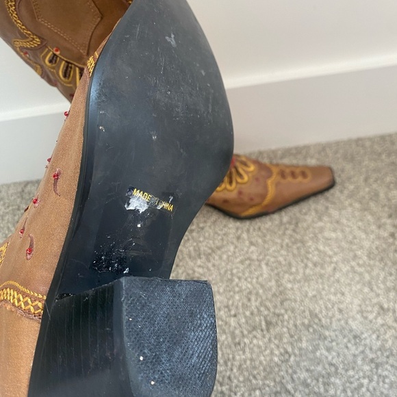 Beaded Rockstar Festival Concert Cowgirl Cowboy Western Tall Boots Size‎ 6.5 - Picture 6 of 11